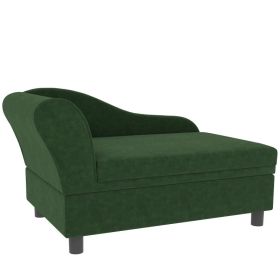 Pet Sofa Bed Couch with Storage, Pet Sofa for Cats and Small Dogs, Green (Color: Green, size: 750x490x165 mm)