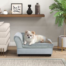 Luxury Fancy Dog Couch With Hidden Storage (Color: Light Gray)