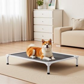 Elevated Dog Bed For Large Dogs Portable Raised Dog Cot With Teslin Mesh L (Color: Grey)
