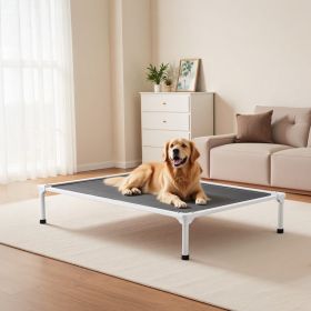 Elevated Dog Bed For Large Dog Portable Raised Dog Cot With Teslin Mesh XL (Color: Grey)
