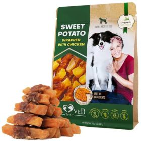 Dog Sweet Potato Wrapped With Chicken Pet Natural Chew Treats Grain Free Organic Meat Human Grade Dried Snacks In Bulk For Training For Small & L (Quantity: 1pc)