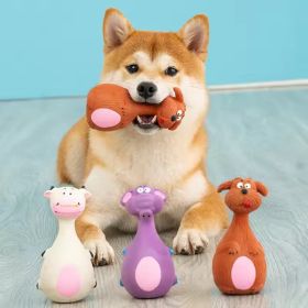 4pcs Cute Latex Dog Chew Toys With Sound, Interactive Biting Toys For Dental Health, Puppy Teething Pet Supplies (Color: Multicolor)