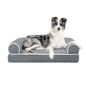 1Pc Dog Bed Pet Bed Sofa Dog Couch Pet Cushion Carpet Mattress With Washable And Removable Cover For Medium Large Dogs (Color: Grey, size: XL)