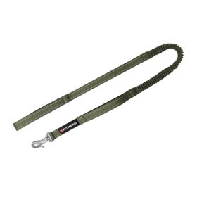 PETMARVEL 4-6 FT Shock Absorbing Tactical Dog Leash Dual Handle For Training (Color: Army Green, size: One Size)