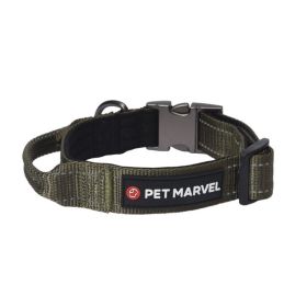 PET MARVELHigh Performance Tactical Dog Collar 1.25 In Wide With Handle (Color: Army Green, size: medium)