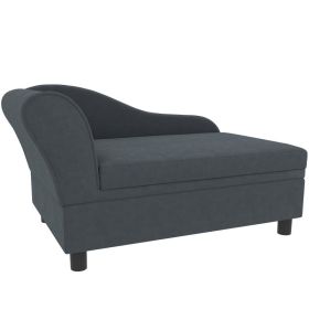 Pet Sofa Bed Couch with Storage, Pet Sofa for Cats and Small Dogs, Dark Gray (Color: Dark Gray, size: 750x490x165 mm)