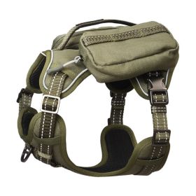 PETMARVEL High-Perfomance Tactical Dog Harness With Backpack, No Pull Front Clip & Metal Buckles (Color: Army Green, size: small)