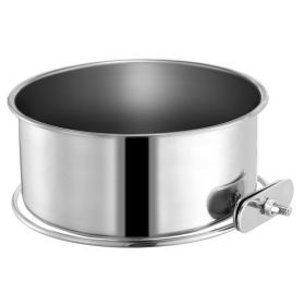 1Pc M Size Stainless Steel Dog Bowl Pets Hanging Food Bowl Detachable Pet Cage Food Water Bowl With Clamp Holder (size: M)