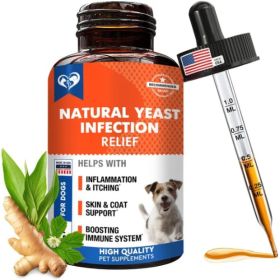 Natural Dog Yeast Infection Anti Itch Treatment Itchy Ears Skin & Allergy Symptoms Relief Reduces Inflammation & Relieves Irritation Herbal Medic (Quantity: 1pc)